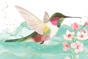 watercolor of a hummingbird