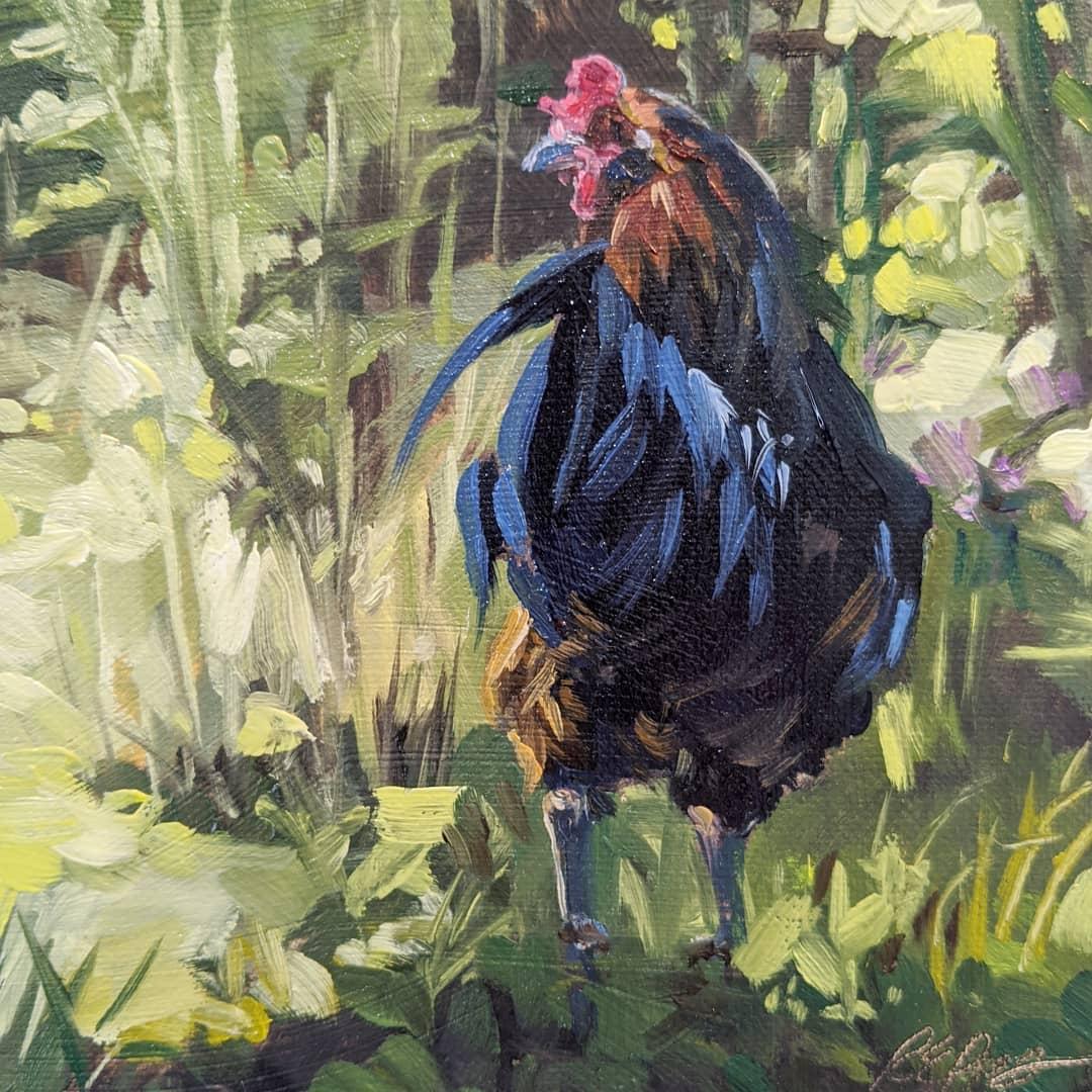 Robin Popp Local Artist Rooster painting