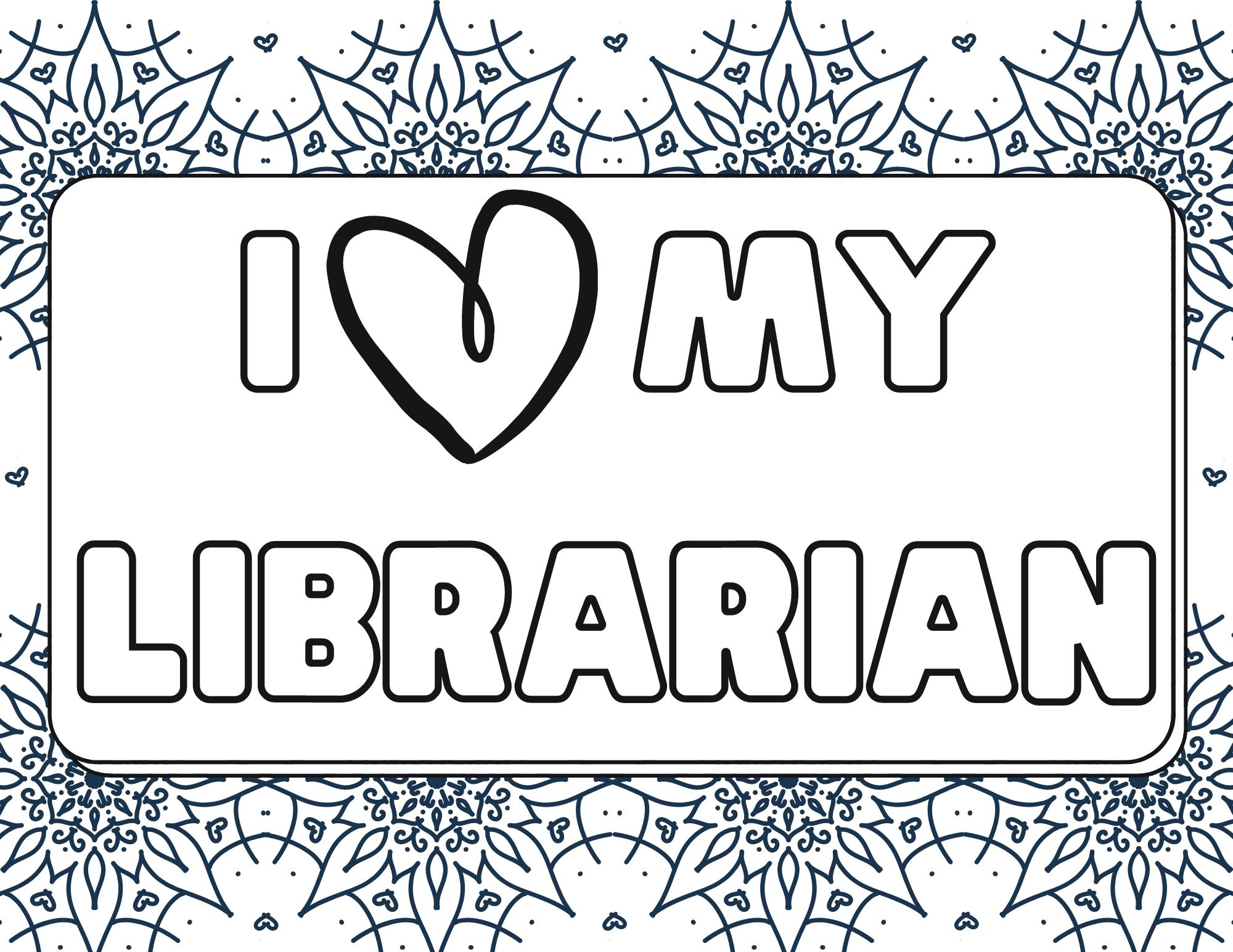 Librarian Coloring Page