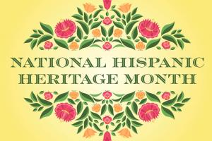 National Hispanic Heritage Month with floral border