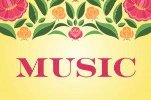 Music with floral border