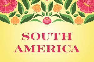 South America with floral border