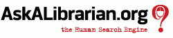 AskALibraria.org the Human Search Engine logo with a question mark