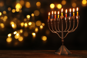 Photo of lights and a menorah