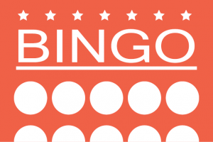 Bingo text illustration of a game board.