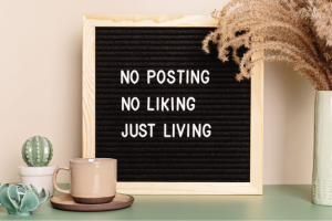No posting, no liking, just living text on a framed display