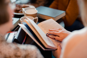 Hands on a book