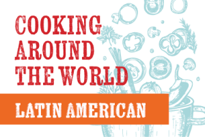 cooking around the world Latin American text illustration