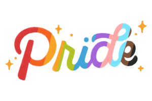 colorful text illustration of pride