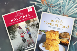 Holiday book cover images including Jewish Comfort Food