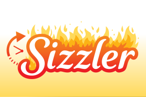 Sizzler text illustration with flames