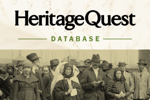 HeritageQuest databases with older black and white photo of several people