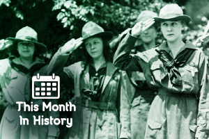 This month in history older photograph of three people in uniform