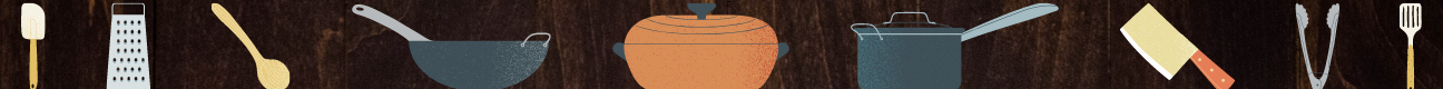 Blog Footer with illustrated images of kitchen utensils