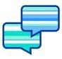 Two conversation boxes with no text.