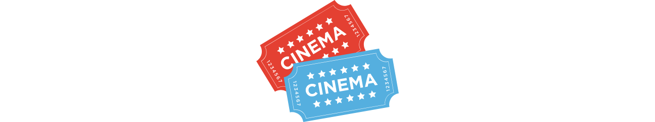 Banner art with the image of two crossed cinema tickets