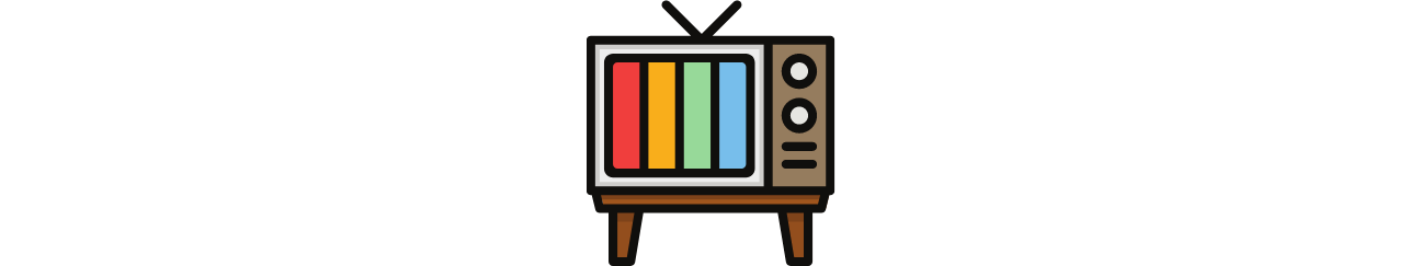 Banner art with the image of a television