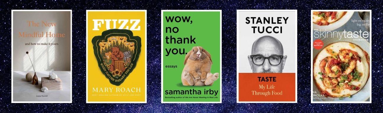 Cover art for The New Mindful Home, Fuzz, Wow, No Thank You, Taste, and The Skinnytaste Cookbook