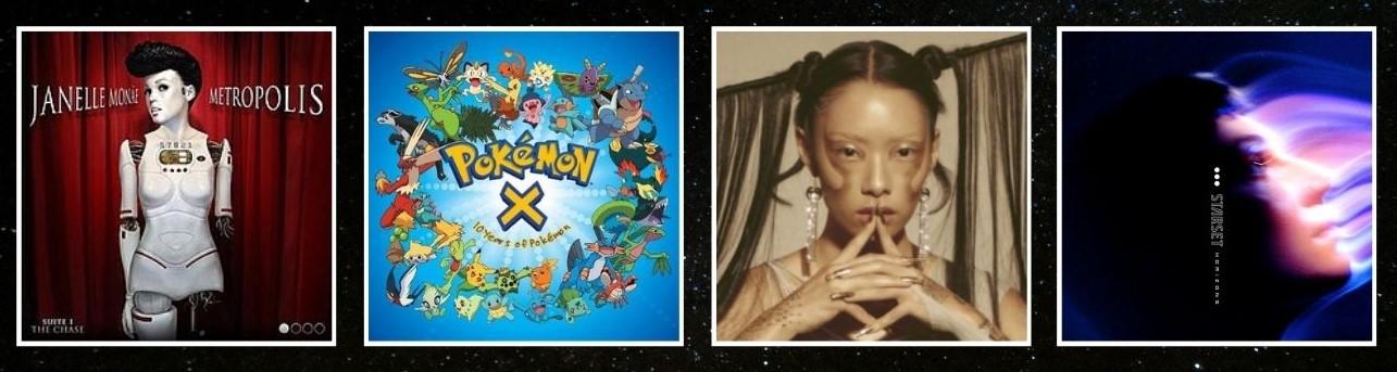 Cover art for Metropolis, Pokemon X, Sawayama, and Horizons