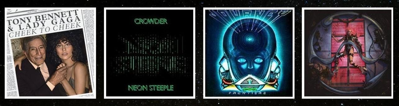 Cover art for Cheek to Cheek, Neon Steeple, Frontiers, and Chromatica