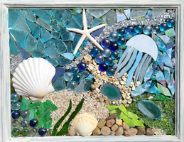 Under the Sea by Deb Turner, Mixed Media: Stained Glass