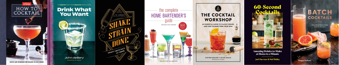Cookbook covers for making cocktails at home