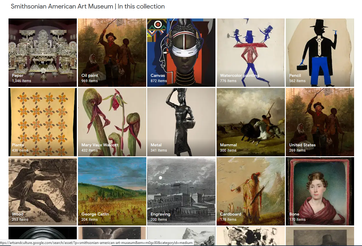 view of the Google Arts and Culture homepage