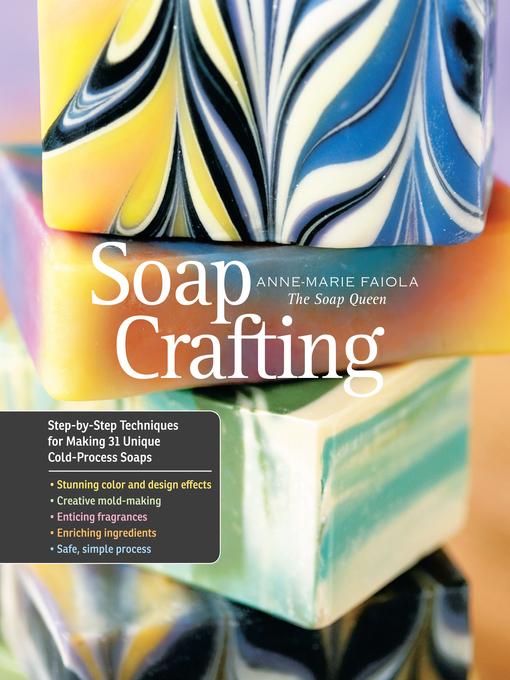 Cover of the book "Soap Crafting" showing a photo of colorful bars of soap.