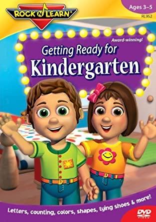 DVD cover with two children waving and the title "Rock 'N Learn Getting ready for kindergarten"