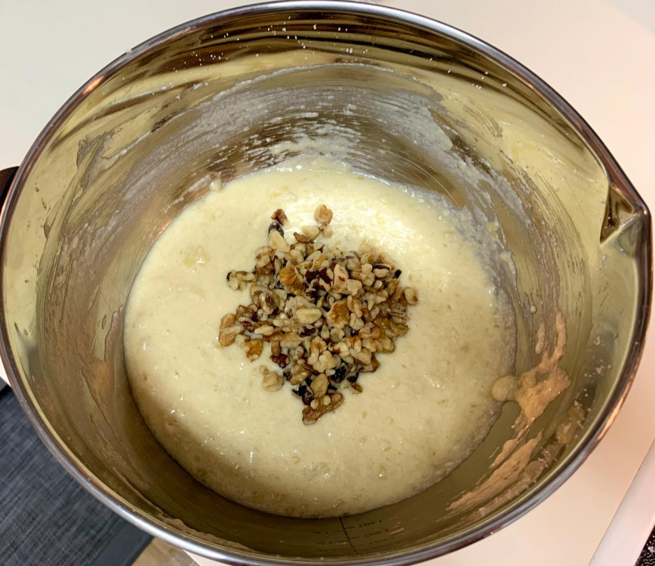 Banana bread ingredients mixed Banana bread ingredients mixed