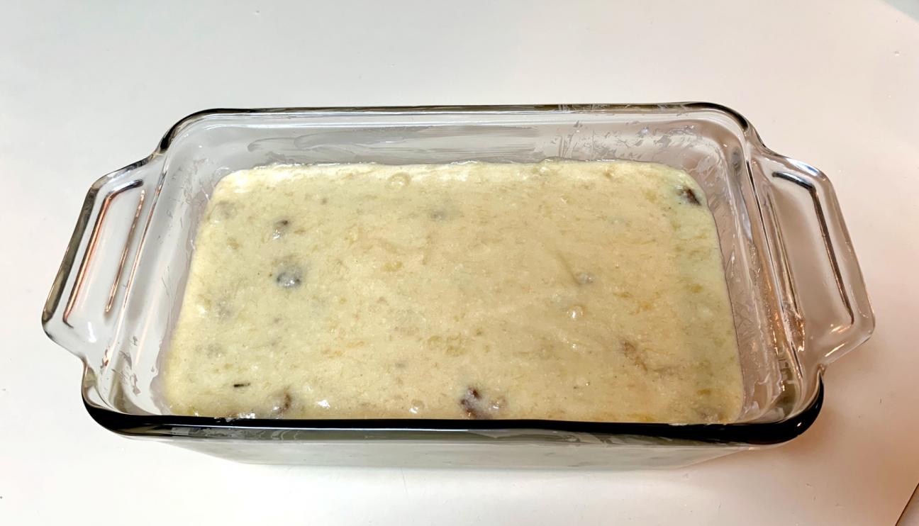 Banana bread before baking Banana bread before baking