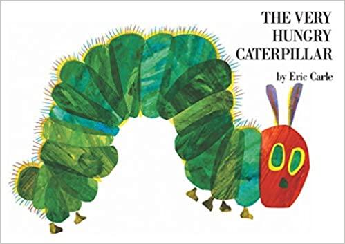 collage of a green caterpillar with a red head