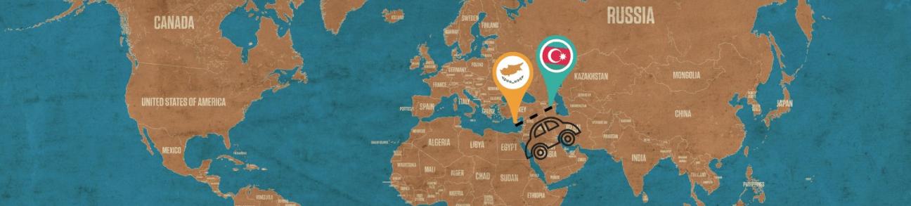 Image of a car driving from Cyprus to Azerbaijan