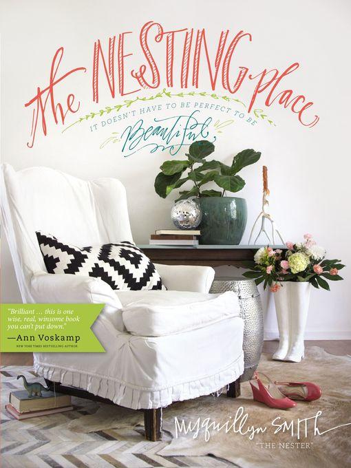 Photo of the cover of the book "The Nesting Place" showing an armchair and side table