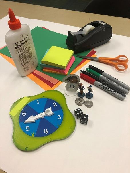Game Ingredients Items needed: poster board, scissors, paper, glue, tape, dice, game pieces or coins