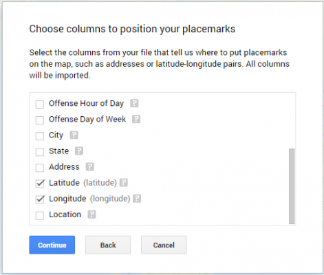 My Maps coordinate specification My Maps coordinate specification