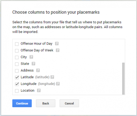 My Maps coordinate specification