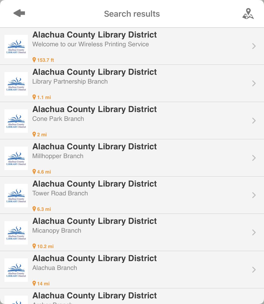 Select branch of Alachua County Library District