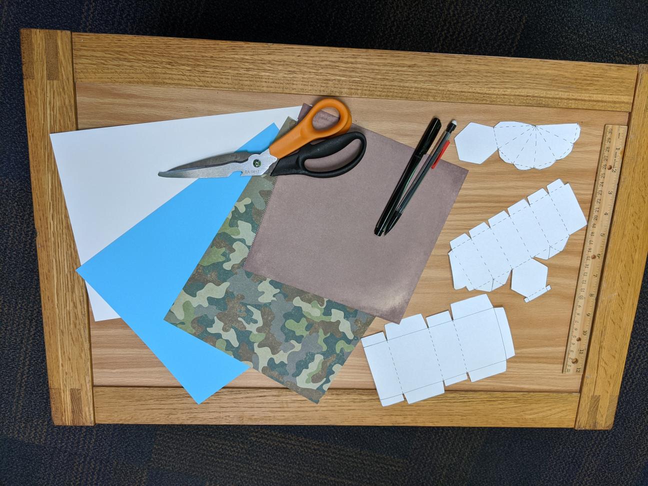 picture of cut out pattern and paper