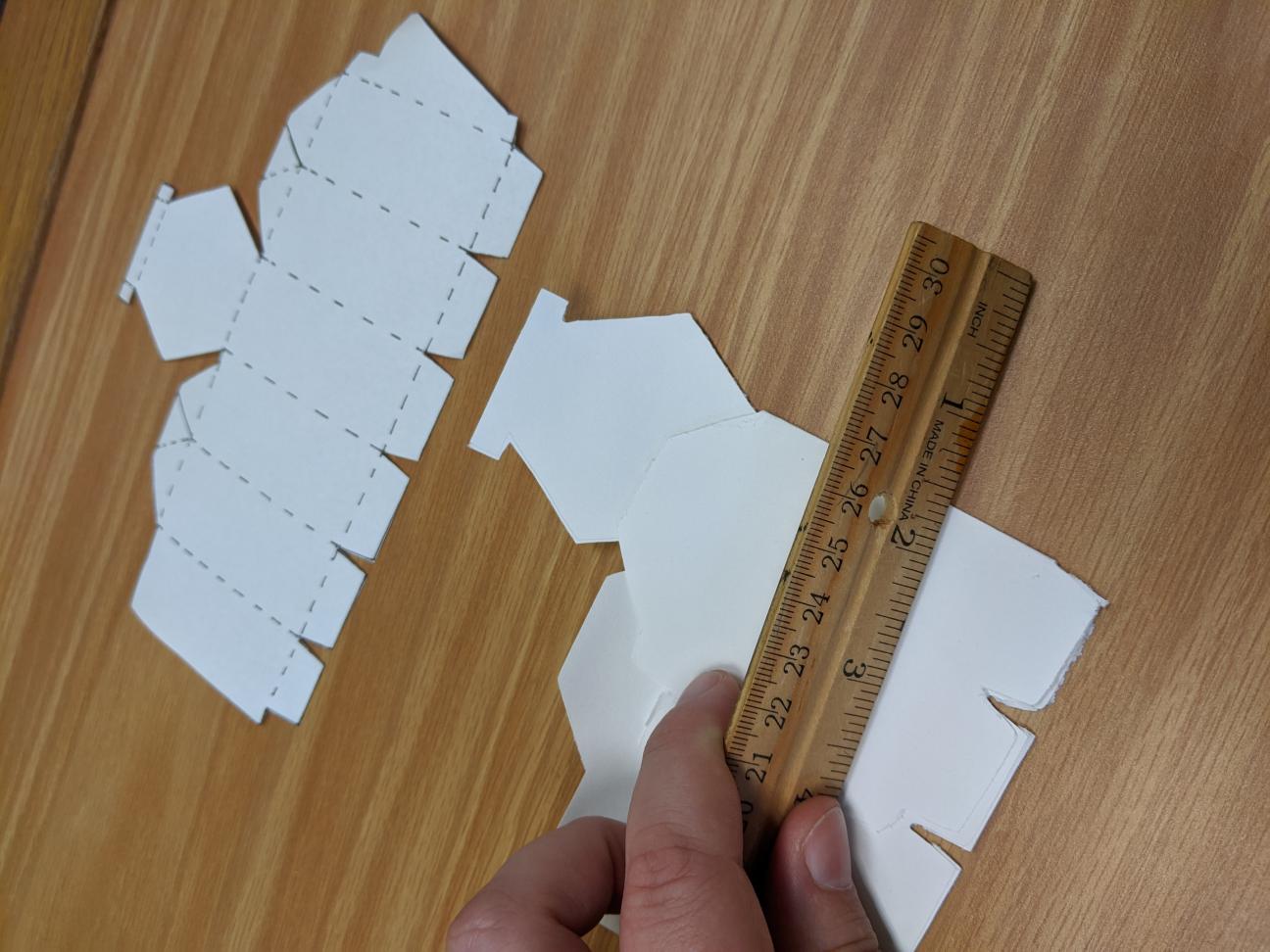 picture of using a ruler to fold