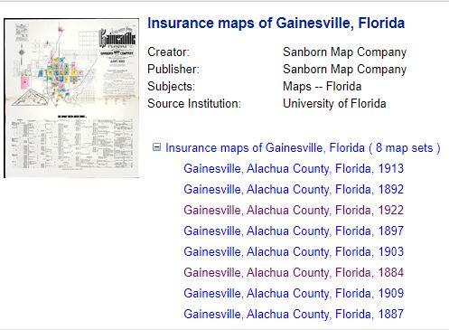 Insurance maps of Gainesville FL from UF Insurance maps of Gainesville FL from UF