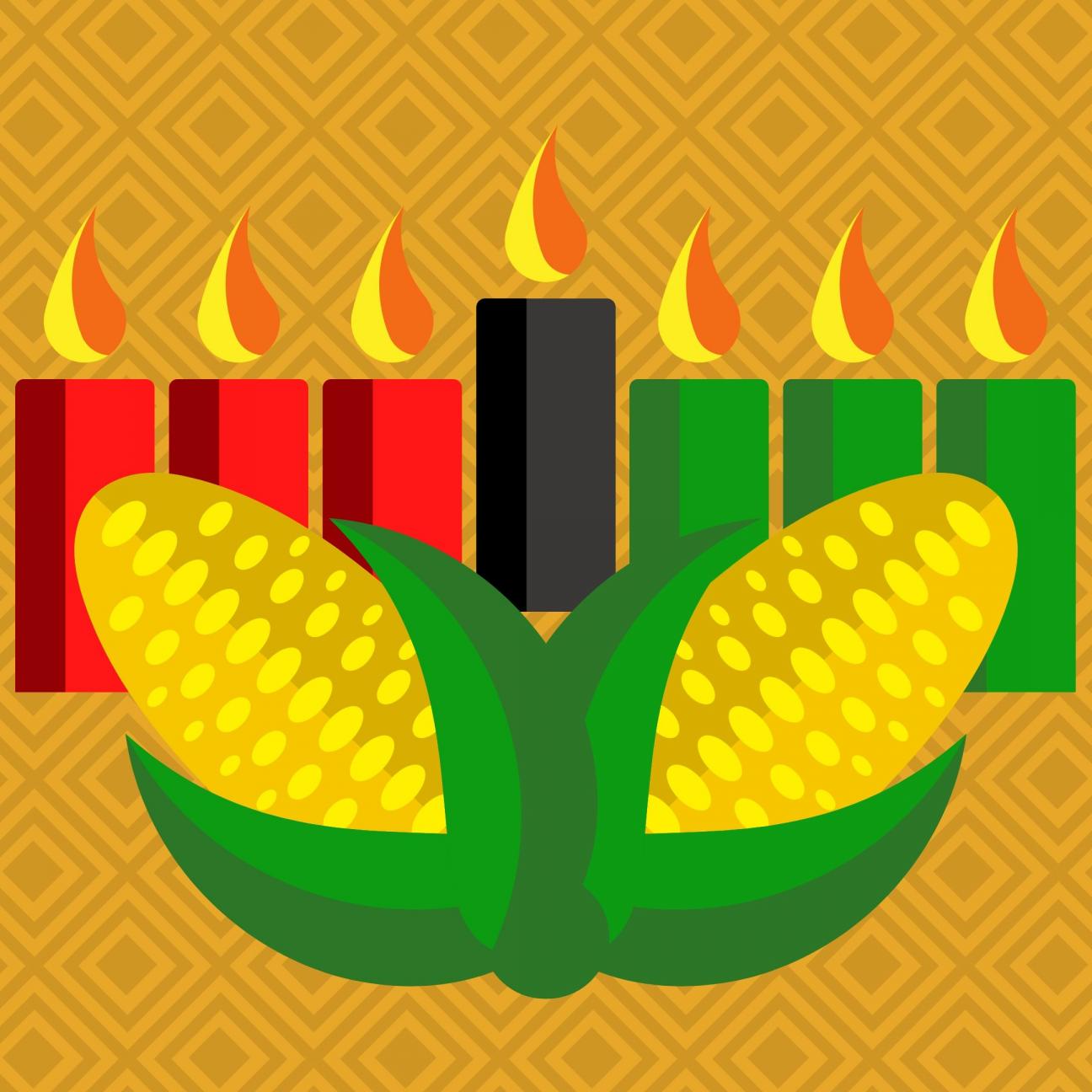 kwanzaa candles, corn