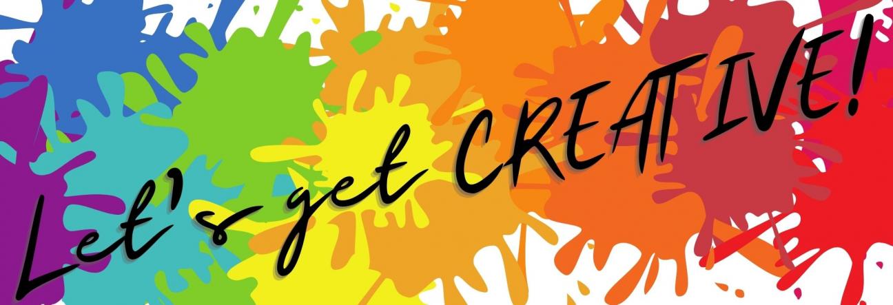 colorful let's get creative banner
