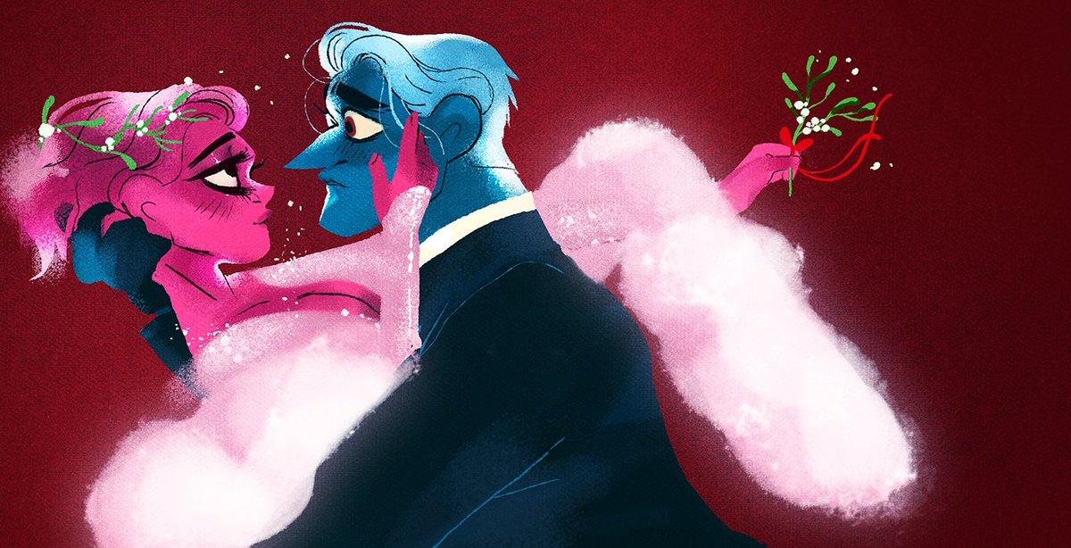 An image from Lore Olympus of Hades and Persephone.