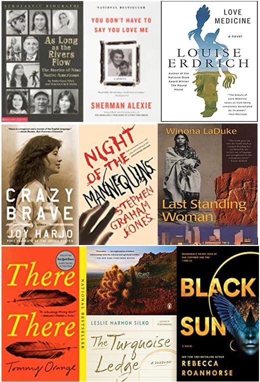 Book cover with Native American men and women