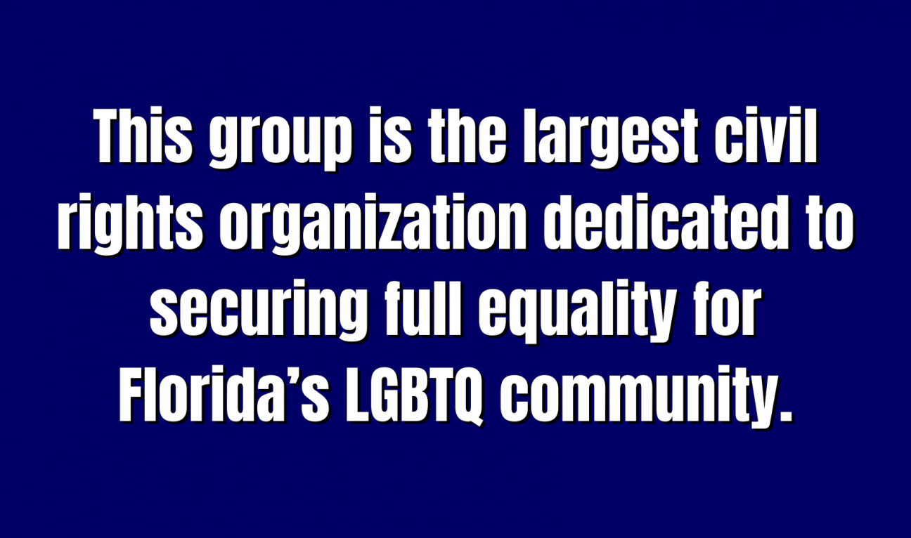 Organizations for 300 This group is the largest civil rights organization dedicated to securing full equality for Florida’s LGBTQ community.