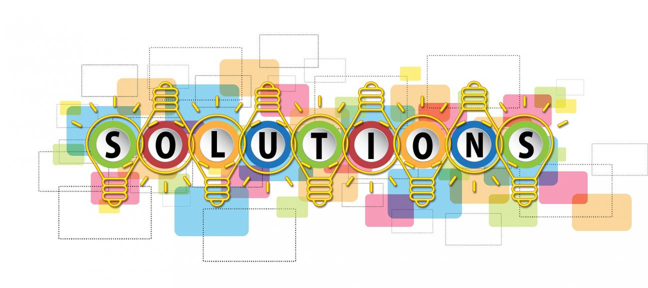the word "solutions" the word "solutions"