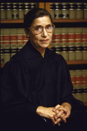 picture of Ruth Bader Ginsburg dressed in a black judge's robe