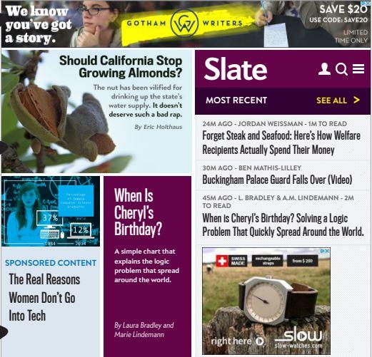 Picture of website with ads Picture of website with ads
