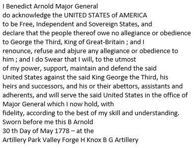 Complete transcription of Arnold's pledge Complete transcription of Arnold's pledge